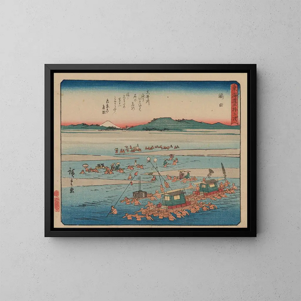 Tokaido gojusantsugi, planche 24 - Andō Hiroshige — oprawiony obraz na ścianie