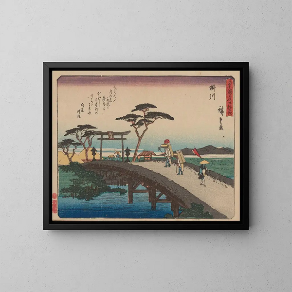 Tokaido gojusantsugi, planche 27 - Andō Hiroshige — oprawiony obraz na ścianie