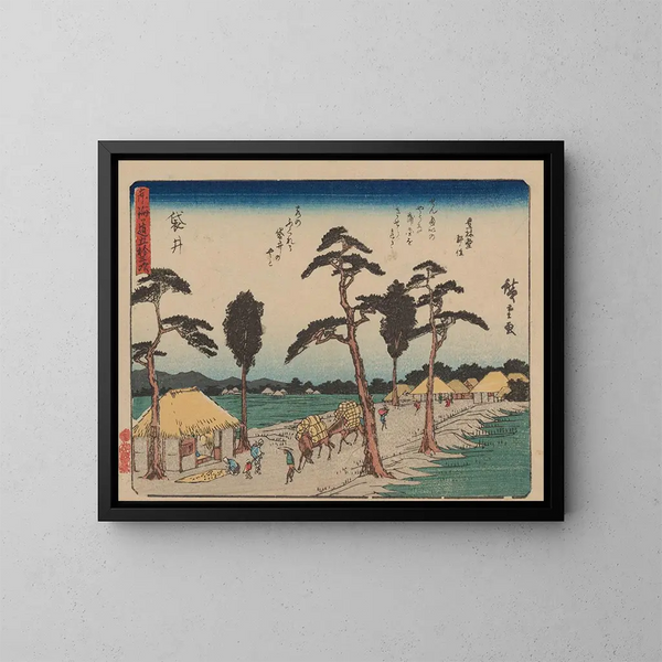 Tokaido gojusantsugi, planche 28 - Andō Hiroshige — oprawiony obraz na ścianie
