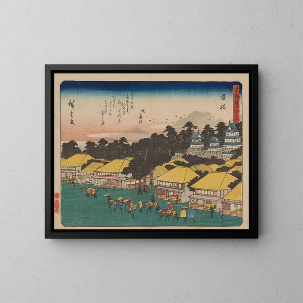 Tokaido gojusantsugi, planche 30 - Andō Hiroshige — oprawiony obraz na ścianie