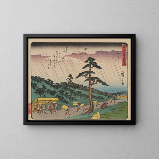 Tokaido gojusantsugi, planche 34 - Andō Hiroshige — oprawiony obraz na ścianie