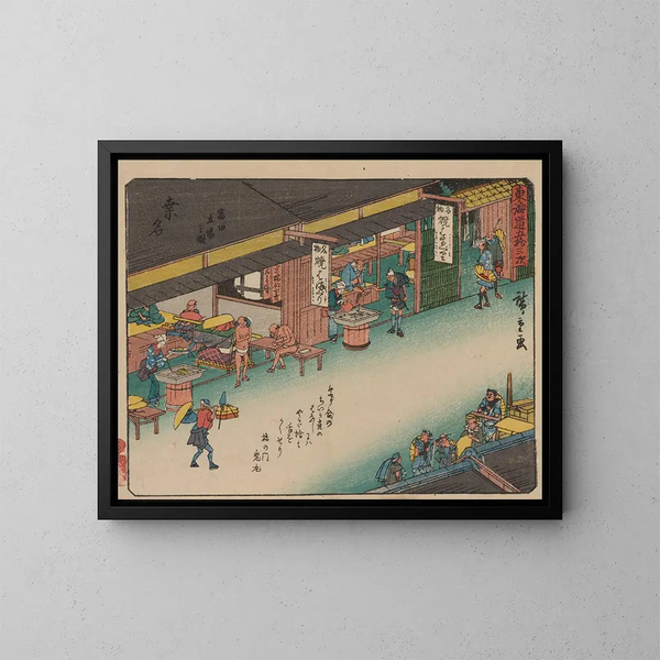 Tokaido gojusantsugi, planche 43 - Andō Hiroshige — oprawiony obraz na ścianie