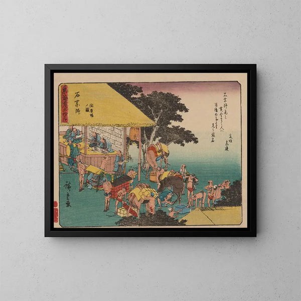 Tokaido gojusantsugi, planche 45 - Andō Hiroshige — oprawiony obraz na ścianie