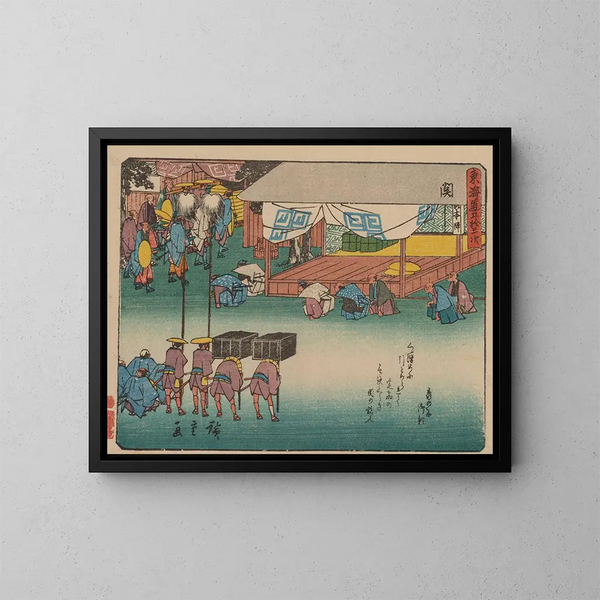 Tokaido gojusantsugi, planche 48 - Andō Hiroshige — oprawiony obraz na ścianie