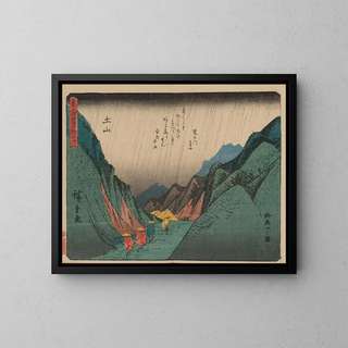 Tokaido gojusantsugi, planche 50 - Andō Hiroshige — oprawiony obraz na ścianie