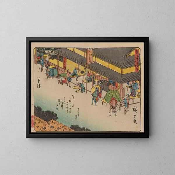Tokaido gojusantsugi, planche 53 - Andō Hiroshige — oprawiony obraz na ścianie