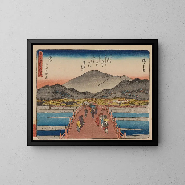 Tokaido gojusantsugi, planche 55 - Andō Hiroshige — oprawiony obraz na ścianie