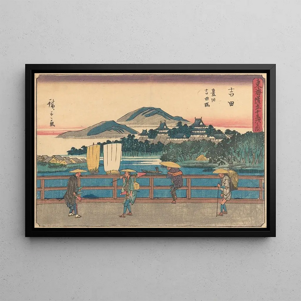 Yoshida - Andō Hiroshige — oprawiony obraz na ścianie