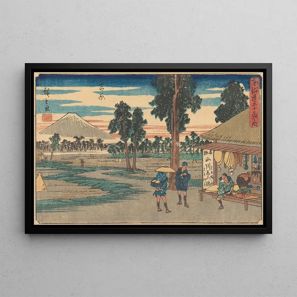 Yoshiwara - Andō Hiroshige — oprawiony obraz na ścianie
