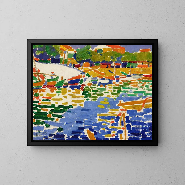 Łodzie zacumowane przy Estaque - André Derain — oprawiony obraz na ścianie