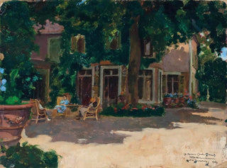 Popołudniowa herbata w cieniu - André Victor Édouard Devambez — widok dzieła