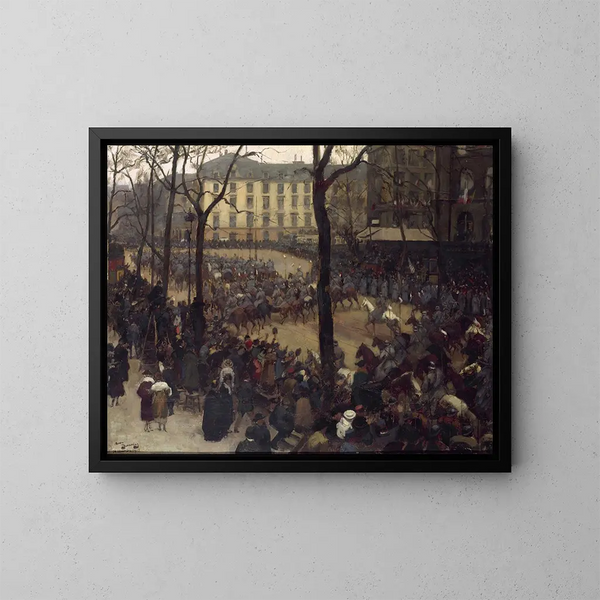L'escorte du président Wilson place Saint-Augustin - André Victor Édouard Devambez — oprawiony obraz na ścianie