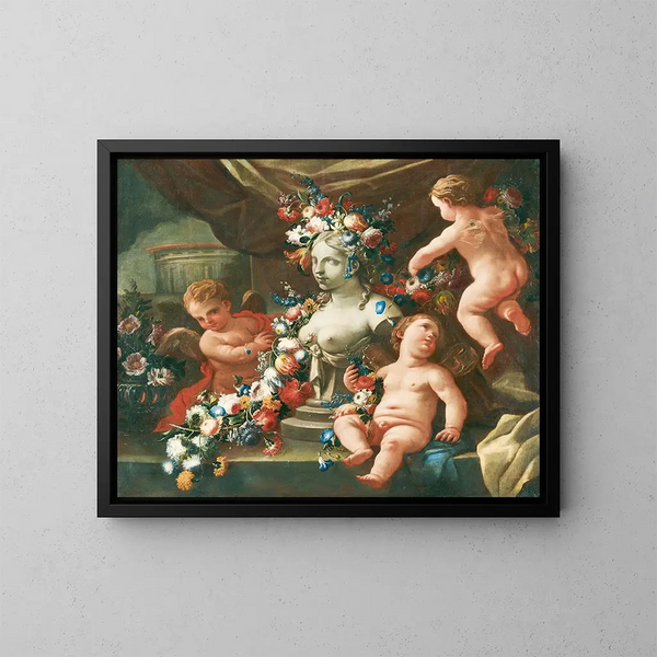 Alegoria rzeźby - Andrea Belvedere — oprawiony obraz na ścianie
