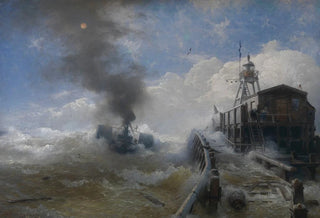 Andreas Achenbach - A Tug Leaving the Port of Ostend.webp