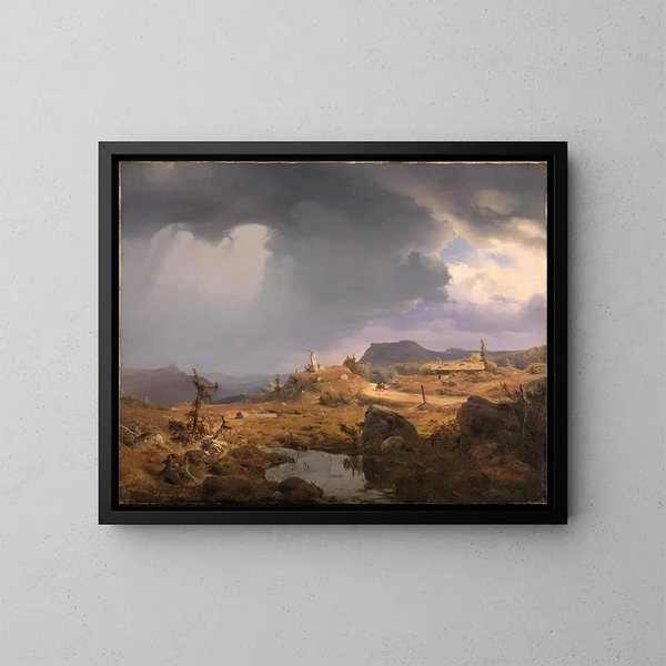 pejzażu norweskiego - Andreas Achenbach — oprawiony obraz na ścianie