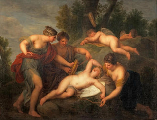Le désarmement de Cupidon - Andries Cornelis Lens — widok dzieła