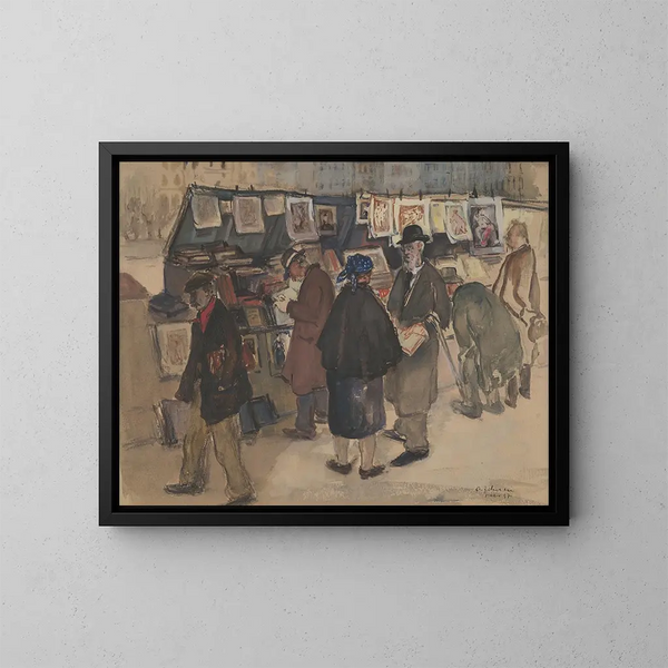 Les bouquinistes de Paris - Andrus Johani — oprawiony obraz na ścianie