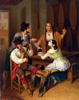 Angel Mara Cortellini Hernndez - No more Wine Tavern Scene.webp