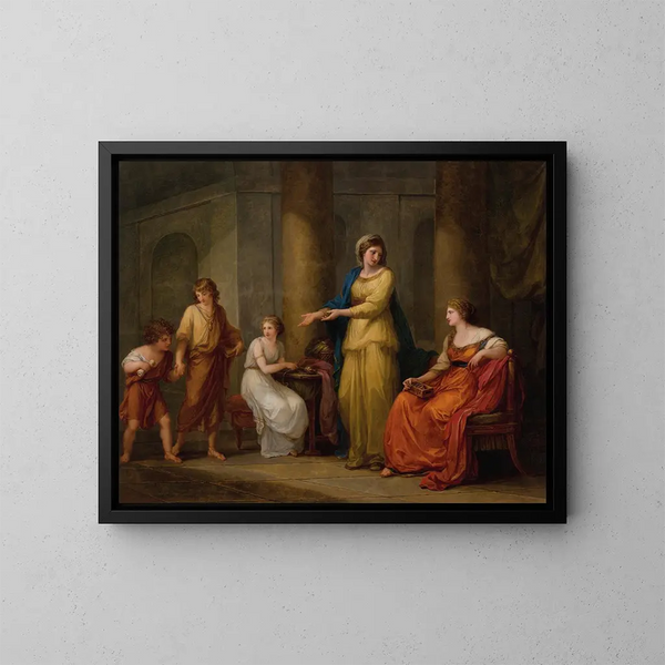 Cornélie, matka Grakchów - Angelica Kauffman — oprawiony obraz na ścianie