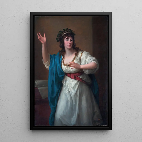 Portret virtuozki improwizującej Teresy Bandettini-Landucci z Lukki - Angelica Kauffman — oprawiony obraz na ścianie