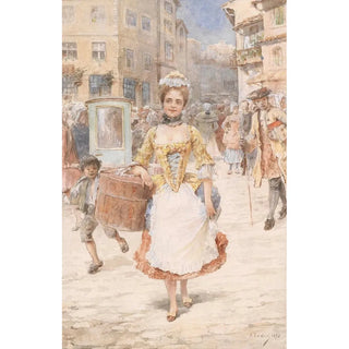 Angelo Trentin - Junge Frau mit Hutschachtel.webp