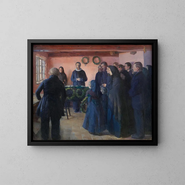 Un enterrement - Anna Ancher — oprawiony obraz na ścianie