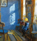Światło słoneczne w niebieskim pokoju - Anna Ancher — widok dzieła