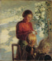 Dwie małe dziewczynki uczą się szyć - Anna Ancher — widok dzieła