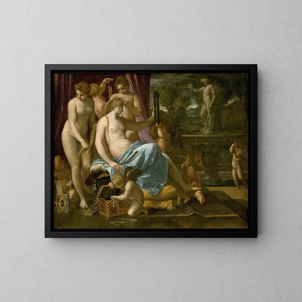 Wenus ozdobiona przez Gracje - Annibale Carracci — oprawiony obraz na ścianie