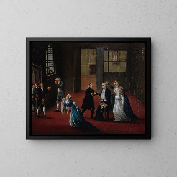 Pożegnanie Ludwika XVI z rodziną 20 stycznia 1793 - Anonim — oprawiony obraz na ścianie