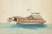 Jonque canard Les canards éclosent à bord par des fours les canards suivent toujours la jonque et reviennent à bord la nuit pour se protéger - Anonyme — widok dzieła