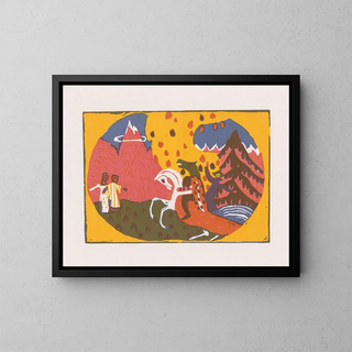 Anonymous - Landschap met figuren en een ruiter met monsterkop.webp