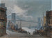 Widok na nowojorską scenę z mostu Brooklyn, otwartego w 1883 roku, z South Street na pierwszym planie - Anonimowy — widok dzieła