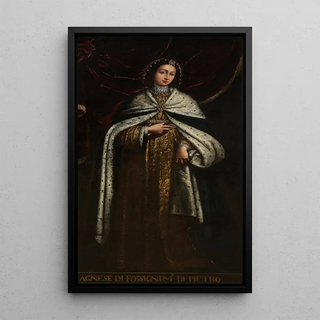 Portret Agnese, żony Piotra II - Nieznany — oprawiony obraz na ścianie