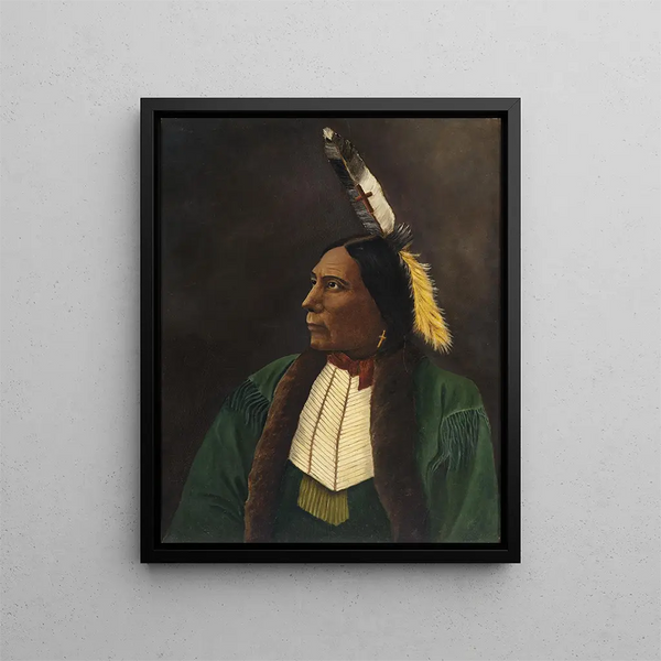 Portret Indianina Amerykańskiego - Anonimowy — oprawiony obraz na ścianie