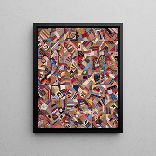 wzór Quilt Top Crazy - Anonim — oprawiony obraz na ścianie