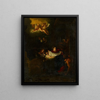 La Nativité - Anonim — oprawiony obraz na ścianie