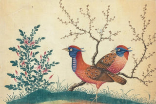 Anonymous - Two pheasantlike birds with flowering plants.webp