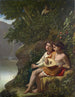 Dzieci grające na muzykę słyszaną przez nimfę - Anselm Feuerbach — widok dzieła