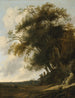 Chaumiers réparant un toit dans un paysage de dunes - Anthonie Jansz van der Croos — widok dzieła