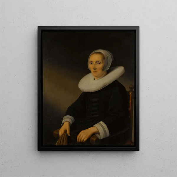 portret kobiety prawdopodobnie Jacobminy de Grebber - Anthonie Palamedesz — oprawiony obraz na ścianie
