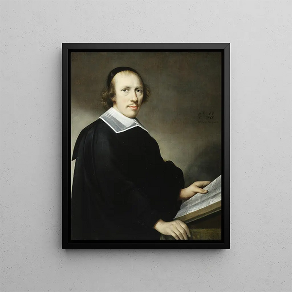Portret mężczyzny z książką - Anthonie Palamedesz — oprawiony obraz na ścianie