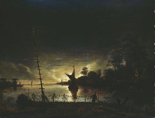 Anthonie van Borssom - Moonlit Landscape.webp