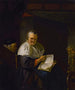 wnętrza z kobietą czytającą obok koła do przędzenia i mężczyzną palącym - Antoine van Dyck — widok dzieła