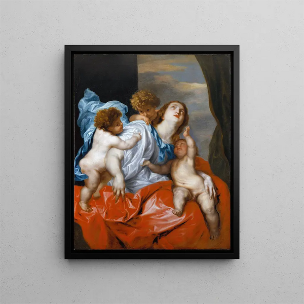 Charité - Antoine van Dyck — oprawiony obraz na ścianie