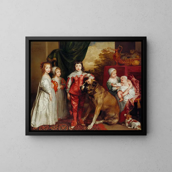 Pięcioro starszych dzieci Karola I - Antoine van Dyck — oprawiony obraz na ścianie