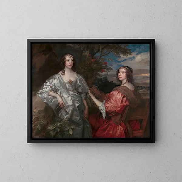 Katherine, hrabina Chesterfield, i Lucy, hrabina Huntingdon - Antoine van Dyck — oprawiony obraz na ścianie