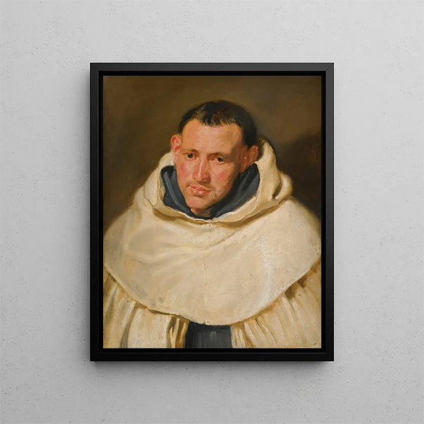 Portret karmelickiego mnicha od pasa w górę - Antoine van Dyck — oprawiony obraz na ścianie