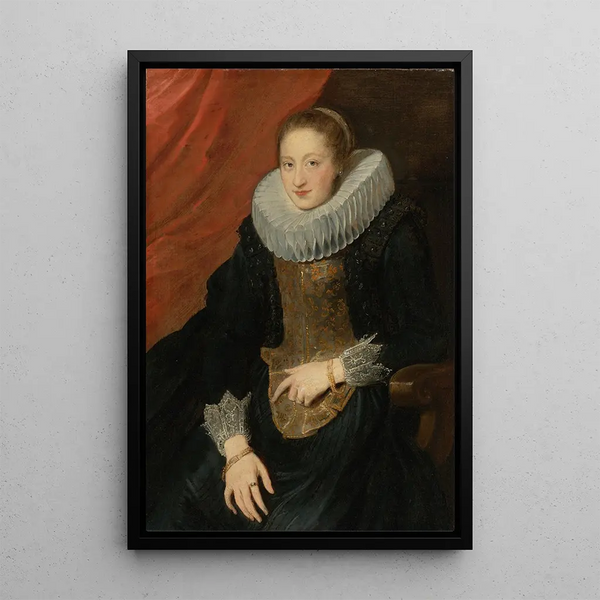 Portret damy - Antoine van Dyck — oprawiony obraz na ścianie