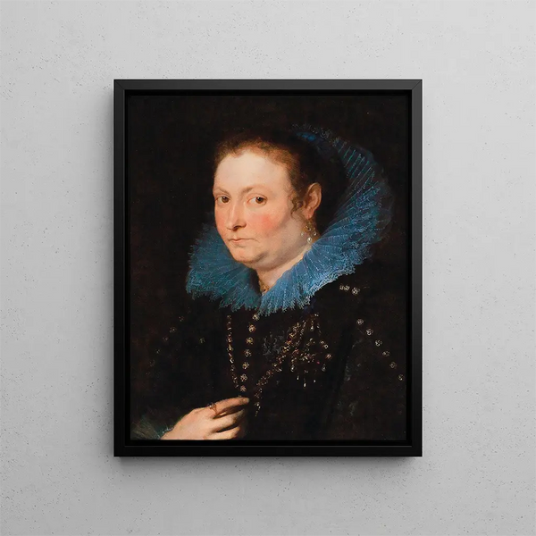 Portret damy w półpostaci, uważany za szlachetną genueńską - Antoine van Dyck — oprawiony obraz na ścianie